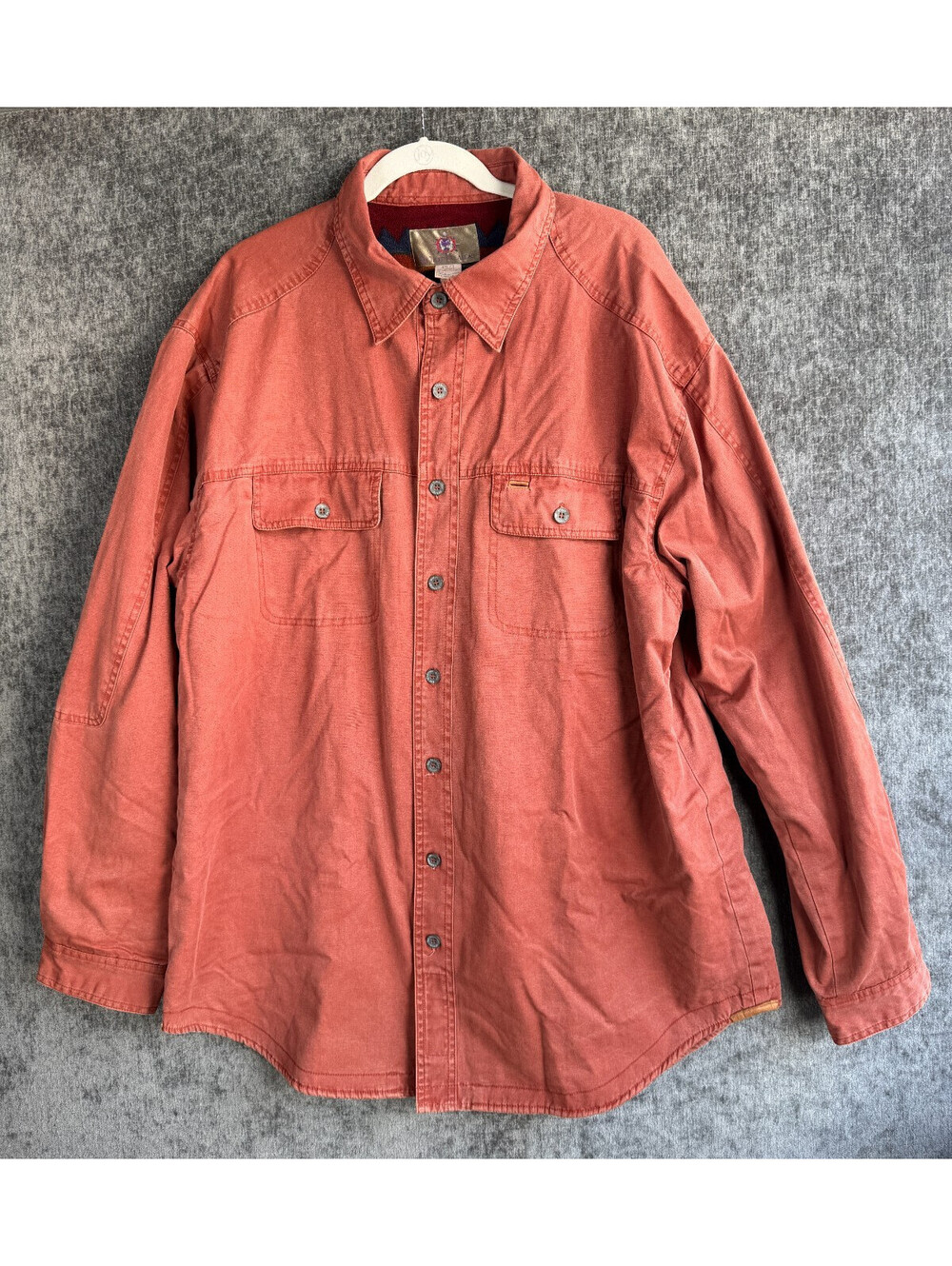 The Territory Ahead Shirt Jacket Mens XXL Tall Rust Southwestern Fleece Lined